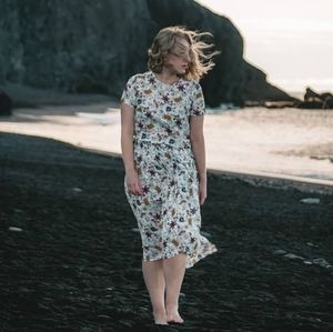 Pleated Floral Dress